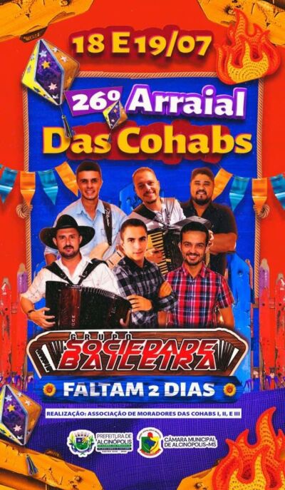 Imagem da notícia 26º Arraial das Cohabs começa nesta sexta em Alcinópolis, com comidas típicas e shows regionais
